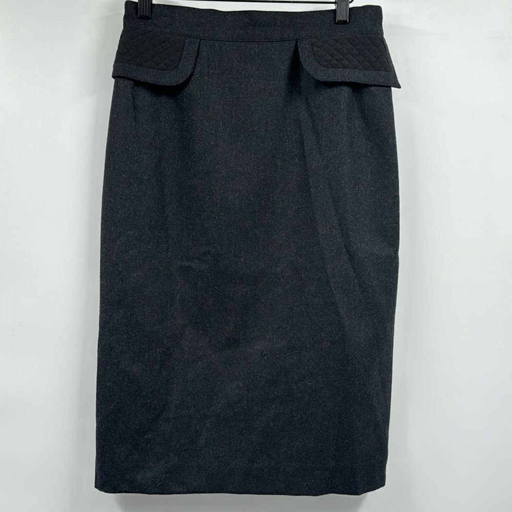 Fendi Virgin Wool Gray Pencil Skirt IT44 US Medium
